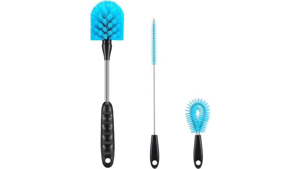 three stainless steel brushes