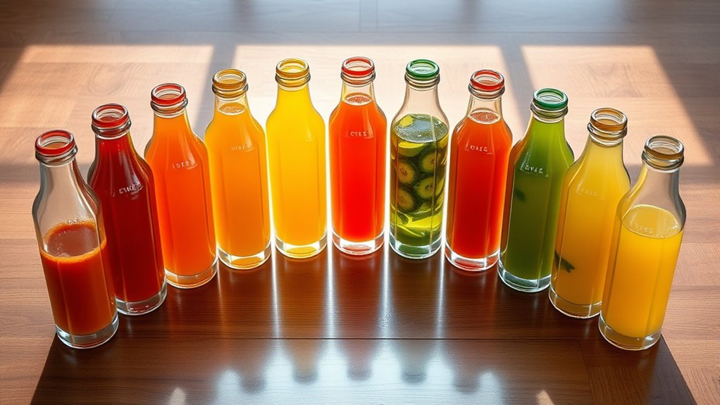 top glass juice bottles