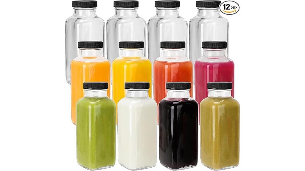 twelve 12 ounce glass bottles