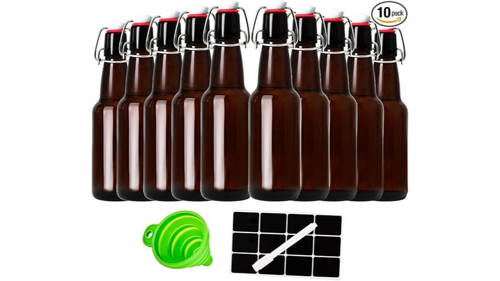 twelve ounce amber bottles