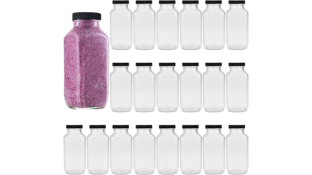 twelve ounce glass bottles