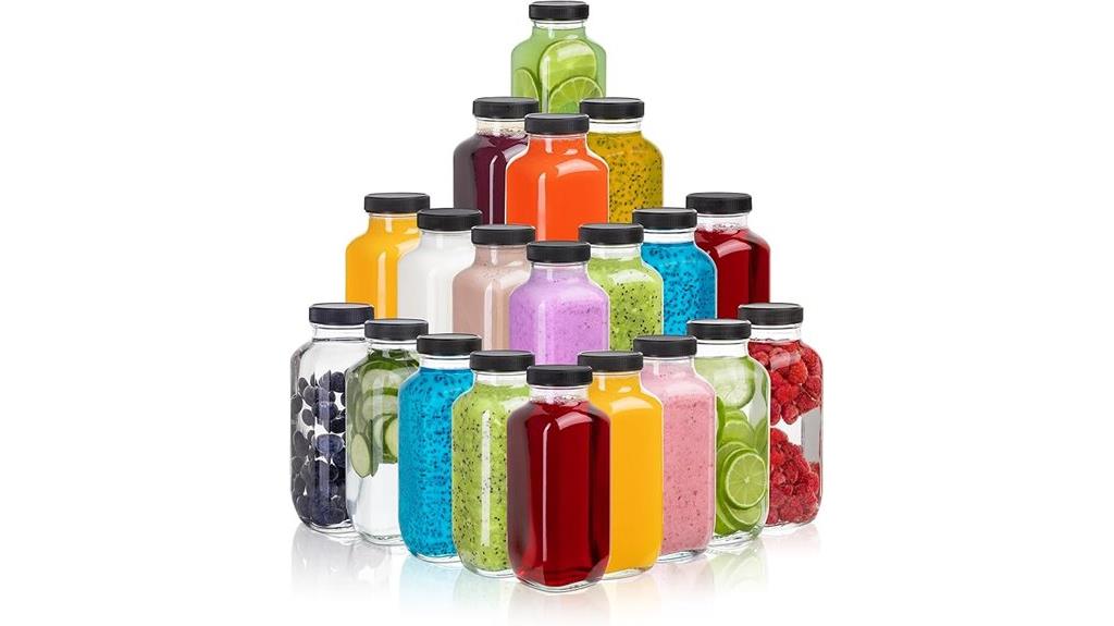 twenty 16oz juice bottles