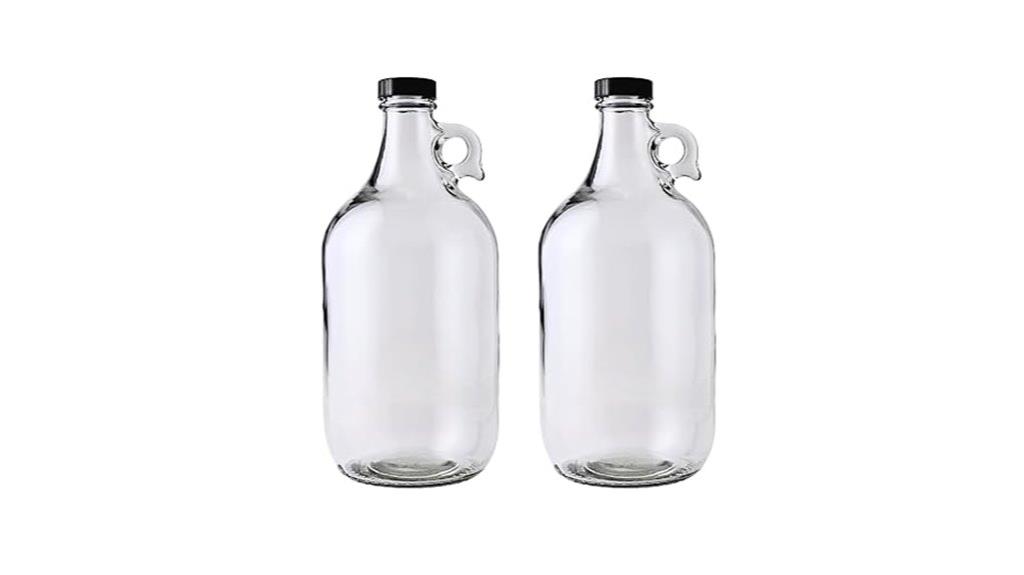 two 0 5 gallon glass jugs