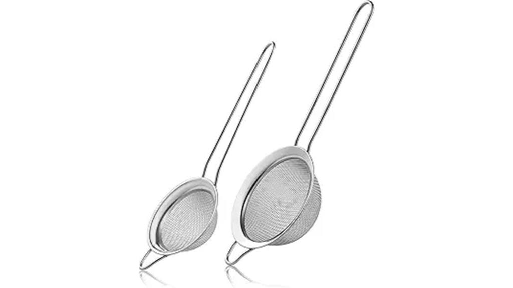 two fine mesh strainers