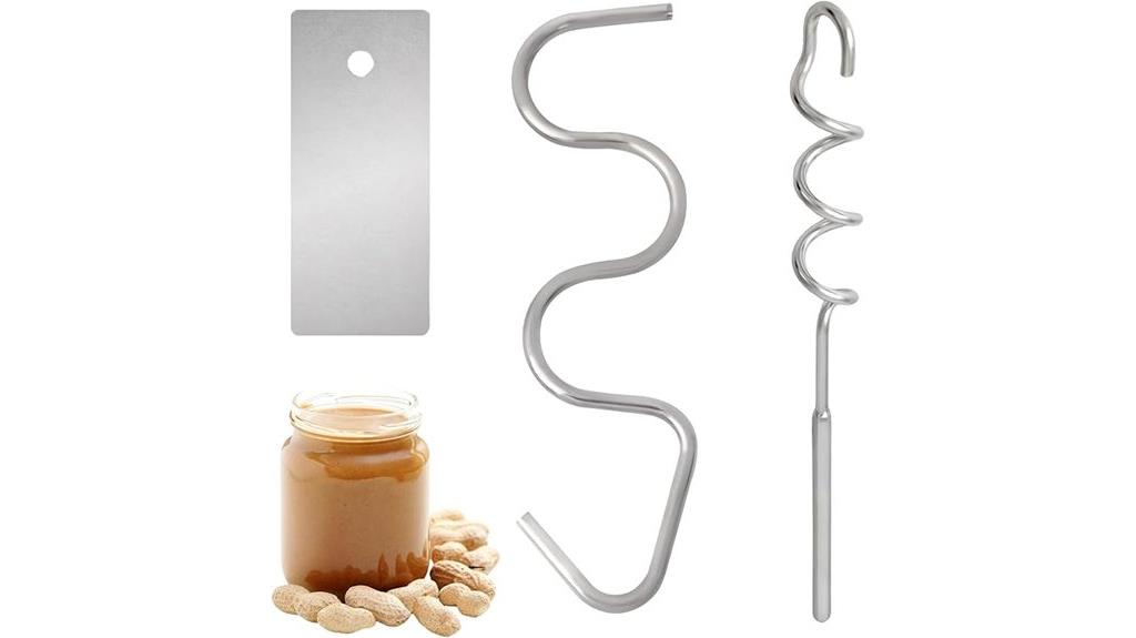 two stainless steel peanut stirrer