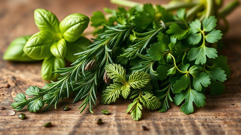 fresh and dried herb flavors