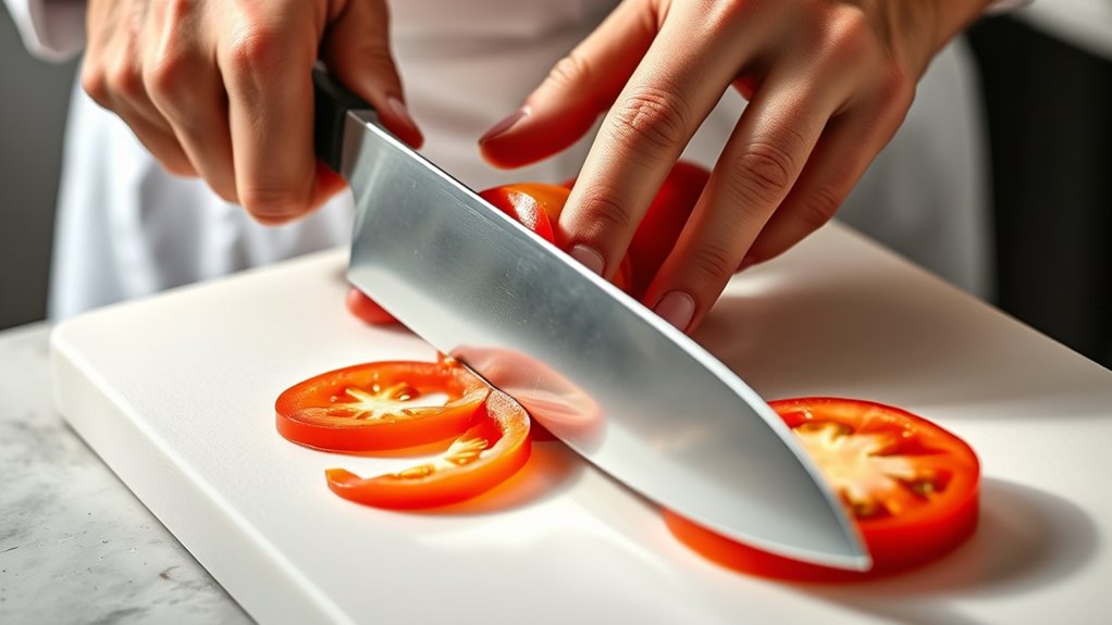 use controlled slicing motion