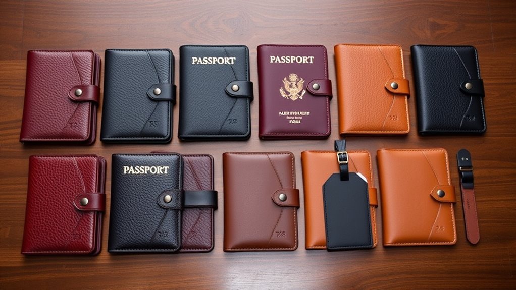 luxury leather passport sets