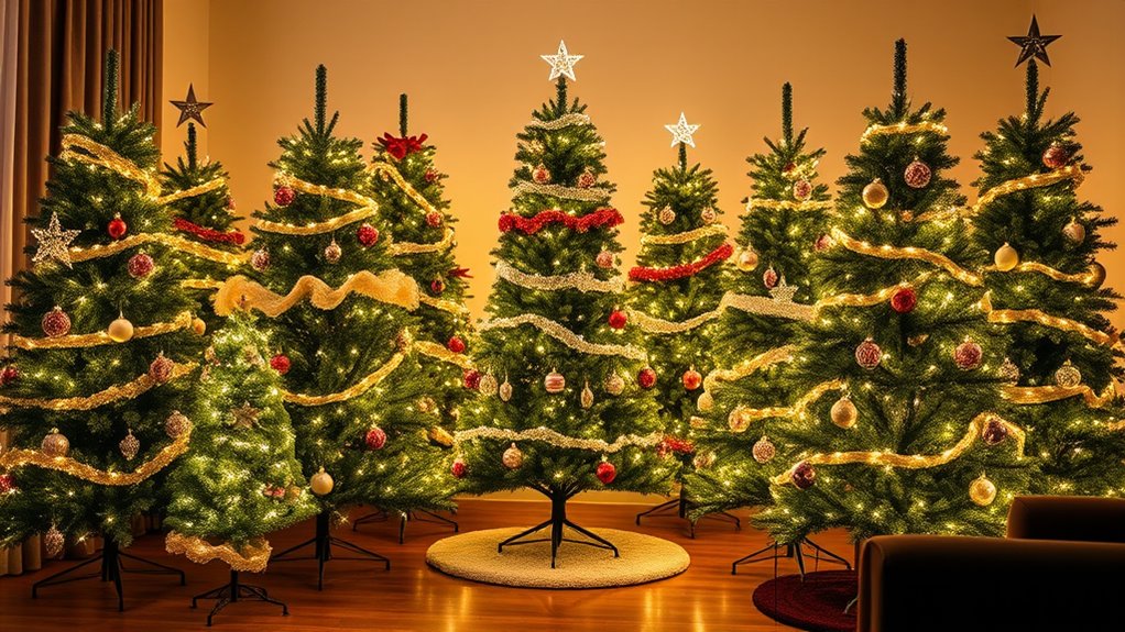 realistic pre lit christmas trees