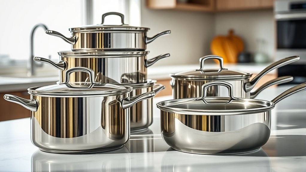 stainless steel cookware selection