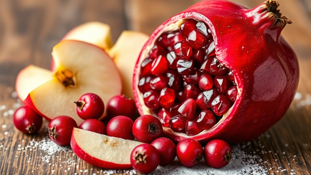 festive pomegranate cranberry apple