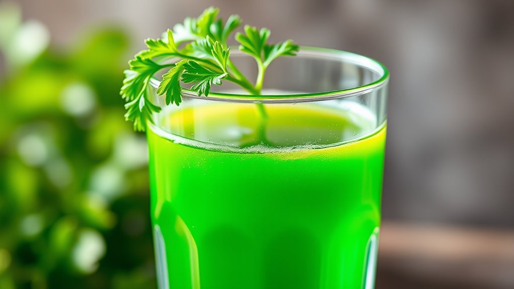 fresh green herb beverage