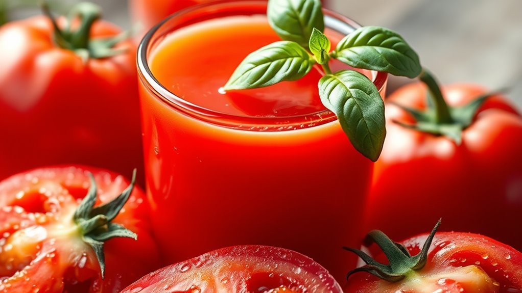 fresh tomatoes become savory juice