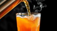 hot juice into cold glass