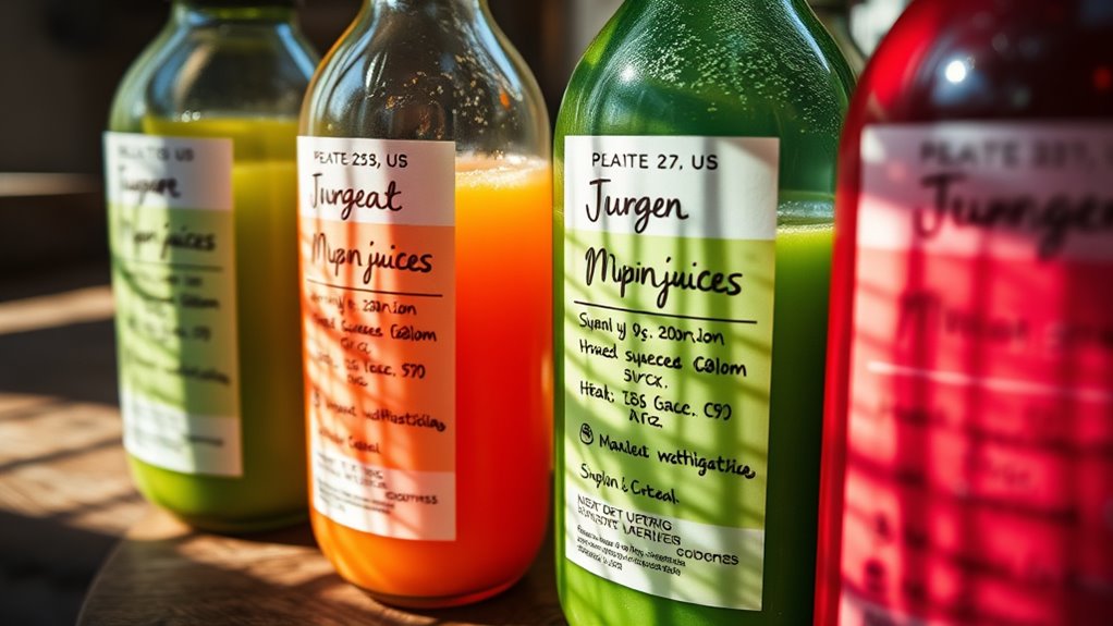 juice batch labeling details