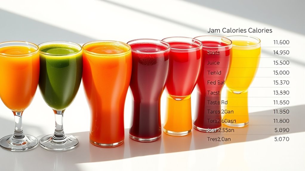 juice serving calorie information