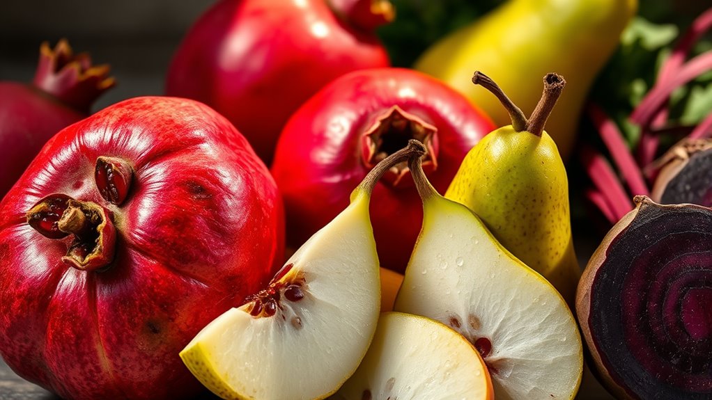 juicy pomegranate pear beet