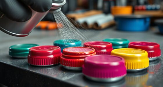 metal juice cap spray painting