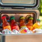packing juice with ice