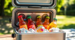 packing juice with ice