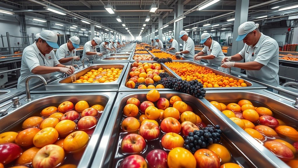 proper fruit washing and sorting