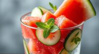 refreshing watermelon cucumber mint