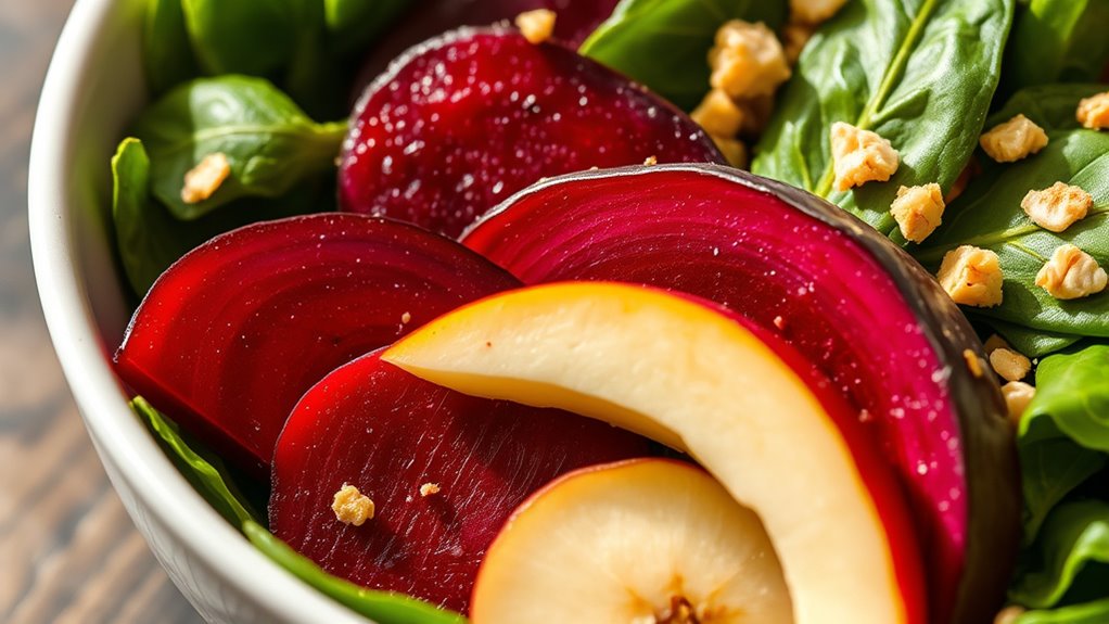 vibrant beet apple greens