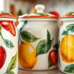 watercolor fruit canister decor