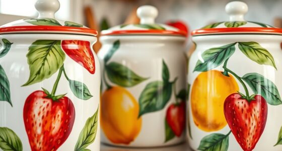 watercolor fruit canister decor