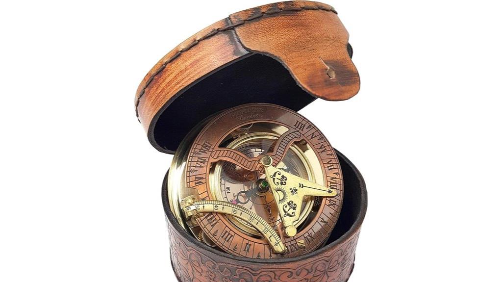 brass nautical compass box