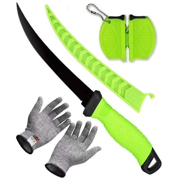 7-Inch Fish Fillet Knife with Sharpener & Gloves