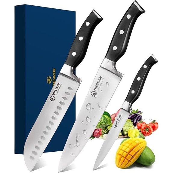 Brewin 3PC Chef Knife Set High Carbon Stainless Steel