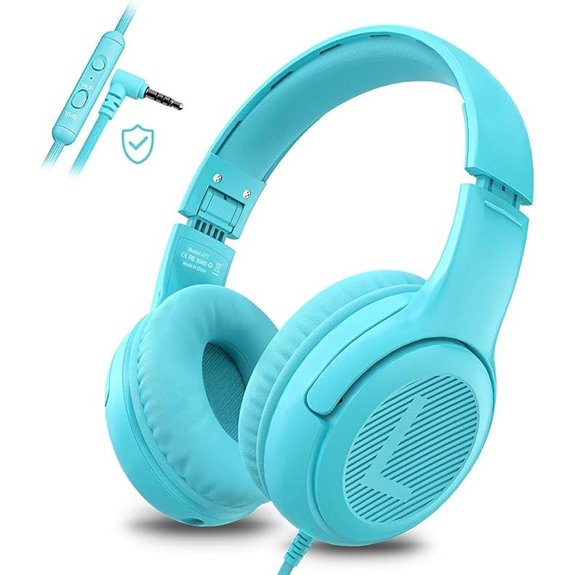 Kids Wired Headphones with Volume Limit and Adjustable Fit