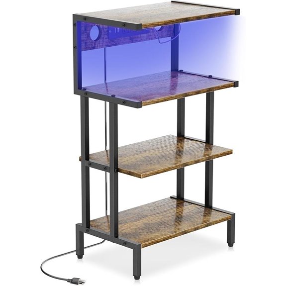 Aquzee 4-Tier Gaming Console Media Stand with Lights