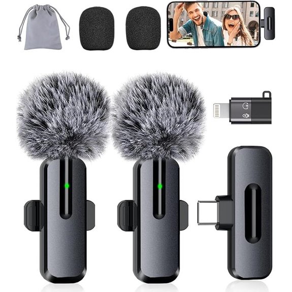 Wireless Mini Lavalier Microphones for Content Creators