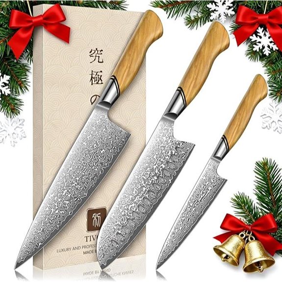 TIVOLI Damascus Kitchen Knife Set 3-Piece
