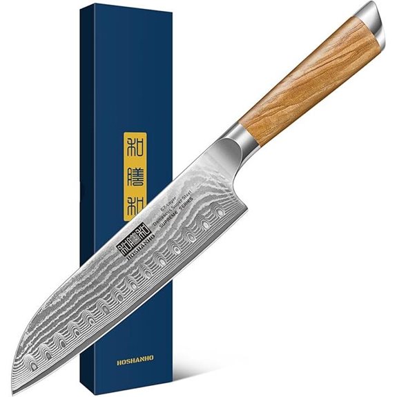 HOSHANHO Damascus Santoku Knife 7 Inch Ergonomic Handle