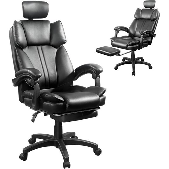 Heavy Duty Ergonomic Office & Gaming Chair with Footrest