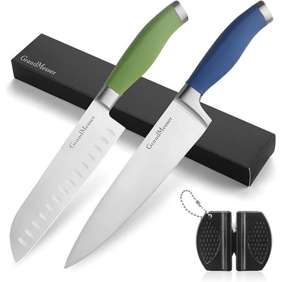Kitchen Knife Set: 8 Chef & 7 Santoku Stainless Steel