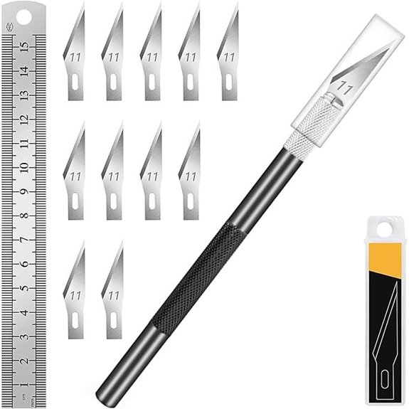 DIYSELF Exacto Knife & 11 Blades Kit with Ruler