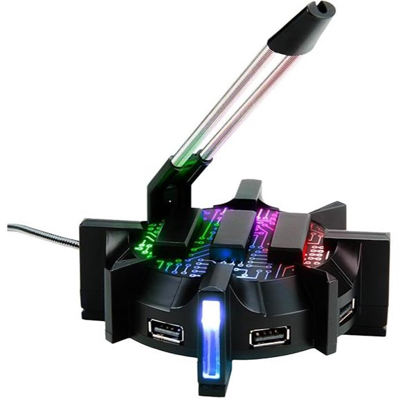 ENHANCE Gaming Mouse Bungee with USB Hub and LEDs