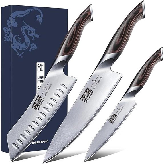HOSHANHO 3-Piece Japanese High Carbon Chef Knife Set