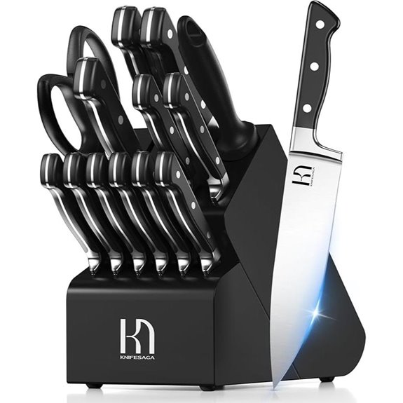15-Piece Japanese High-Carbon Stainless Steel Knife Set