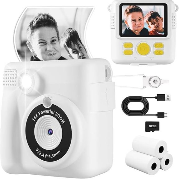 Kids Digital Camera with Instant Print and 32GB SD