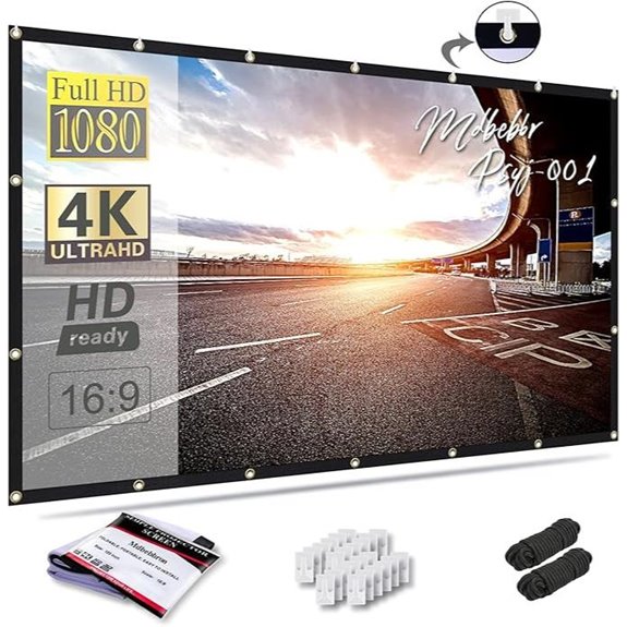 120-inch Foldable Portable Projector Screen for Indoor Outdoor