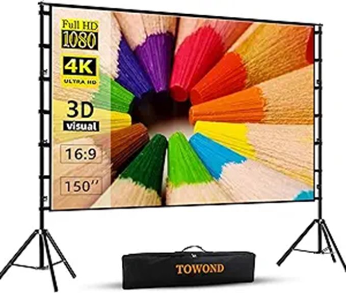 TOWOND 150-Inch Indoor/Outdoor Projection Screen