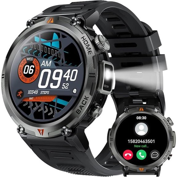 Military Smart Watch for Men with Fitness & Heart Rate