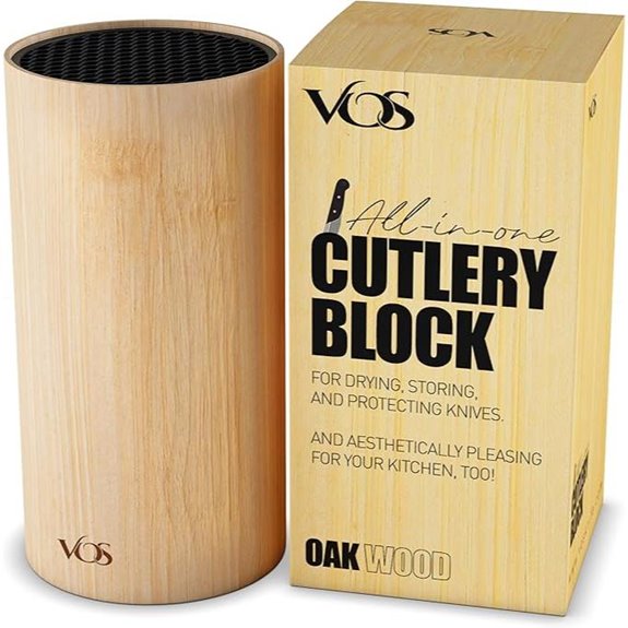 Vos Universal Knife Block - Modern Bamboo Organizer