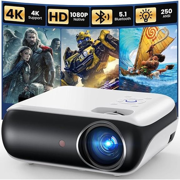 HAPPRUN 1080P Bluetooth Portable Outdoor Projector