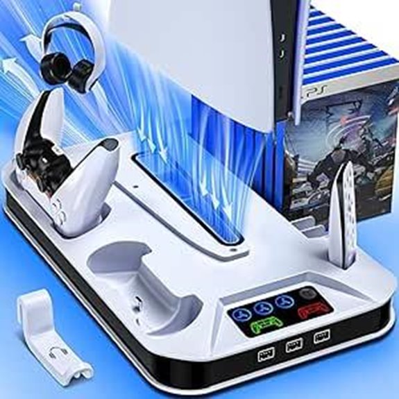 PS5 Cooling & Charging Station with USB Hubs